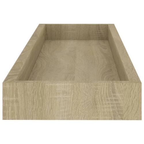 Væghylder med kanter 2 stk. 60x15x4 cm MDF egetræsfarvet