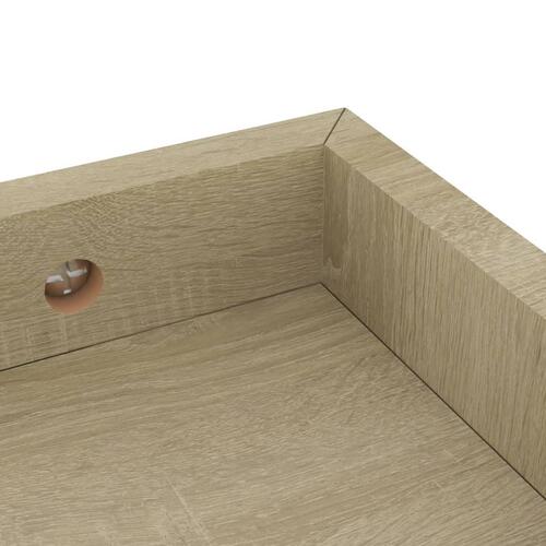 Væghylder med kanter 2 stk. 60x15x4 cm MDF egetræsfarvet