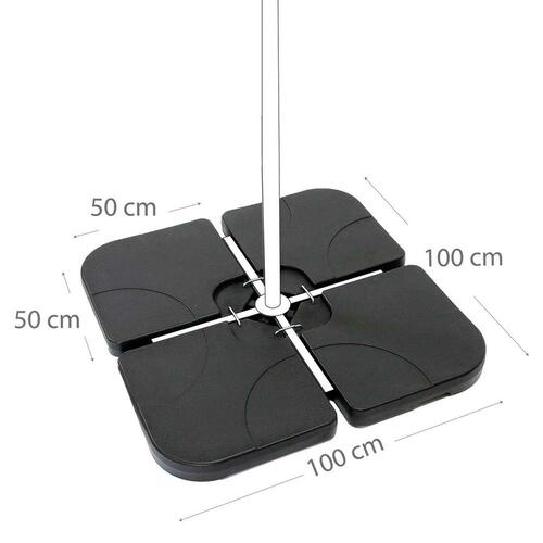 Fod for strandparasol Aktive 50 x 7,5 x 50 cm Plastik
