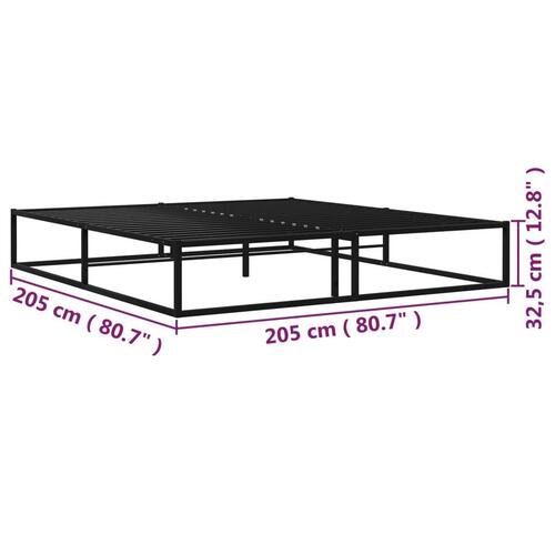 Sengestel 200x200 cm metal sort
