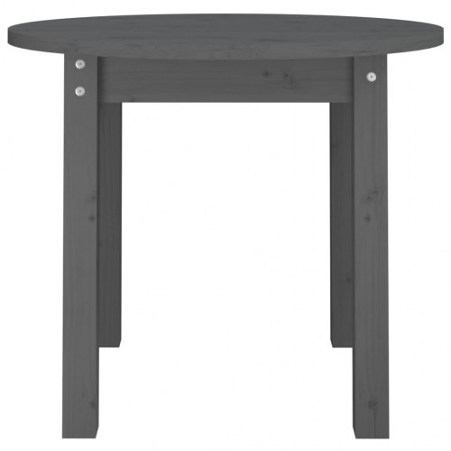 Sofabord Ø 55x45 cm massivt fyrretræ grå