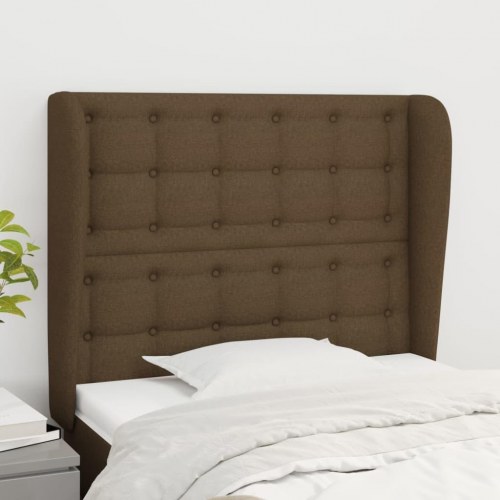 Sengegavl med kanter 103 x 23 x 118/128 cm - mørkebrun