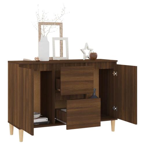 Skænk 101x35x70 cm konstrueret træ brun egetræsfarve