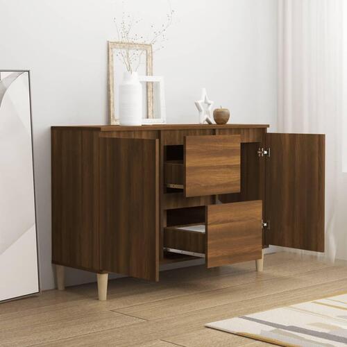 Skænk 101x35x70 cm konstrueret træ brun egetræsfarve