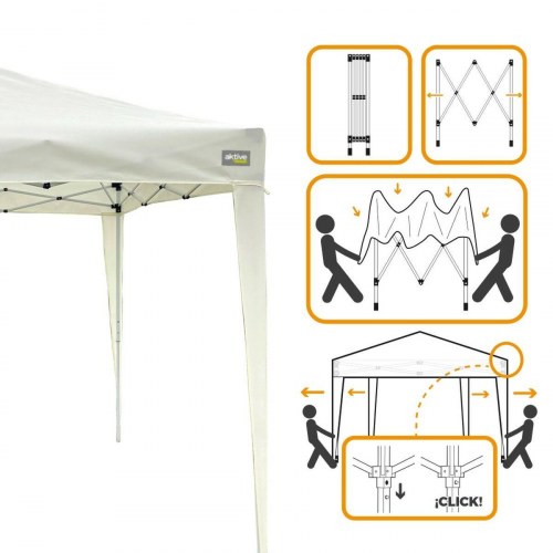 Aktive Max-Air havepavillon 300 × 300 × 250 cm - hvid, stål/klæde