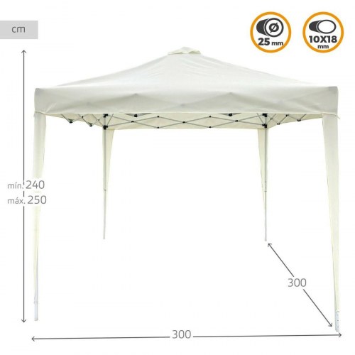 Aktive Max-Air havepavillon 300 × 300 × 250 cm - hvid, stål/klæde