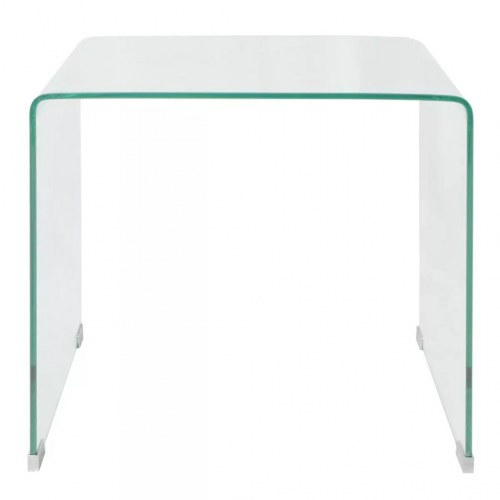 Sofabord i klart hærdet glas 49,5x50x45 cm