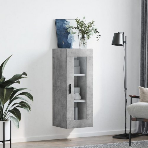 Vægskab med glasdør 34,5 x 34 x 90 cm - betongrå
