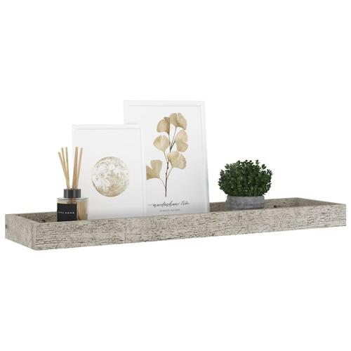 Væghylder med kanter 2 stk. 60x15x4 cm MDF betongrå