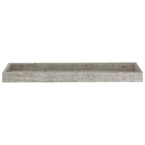Væghylder med kanter 2 stk. 60x15x4 cm MDF betongrå