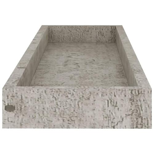 Væghylder med kanter 2 stk. 60x15x4 cm MDF betongrå