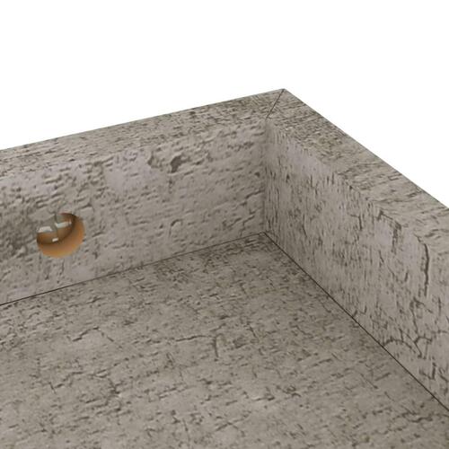 Væghylder med kanter 2 stk. 60x15x4 cm MDF betongrå