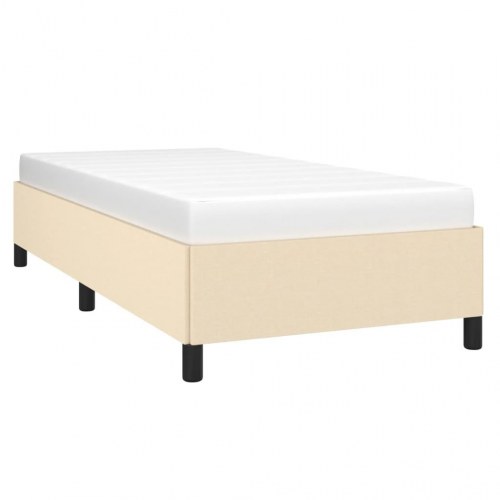 Sengeramme uden madras 90x190 cm - stof, cremefarvet