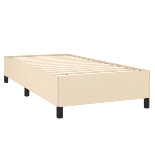Sengeramme uden madras 90x190 cm - stof, cremefarvet