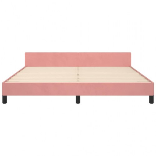 Sengeramme med sengegavl 180x200 cm i fløjl - pink