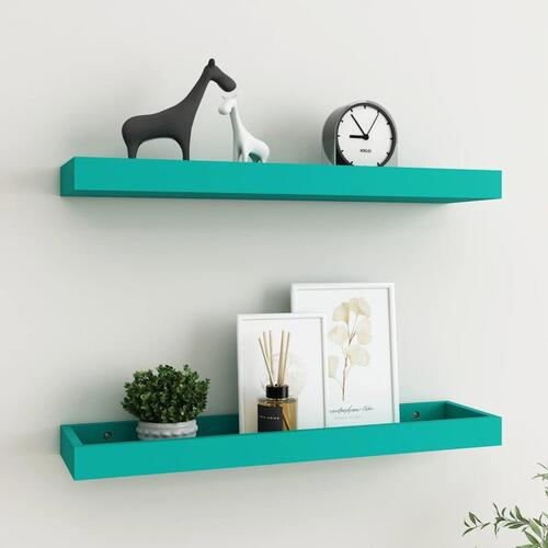 Svævehylder 2 stk. 60x15x4 cm MDF blå