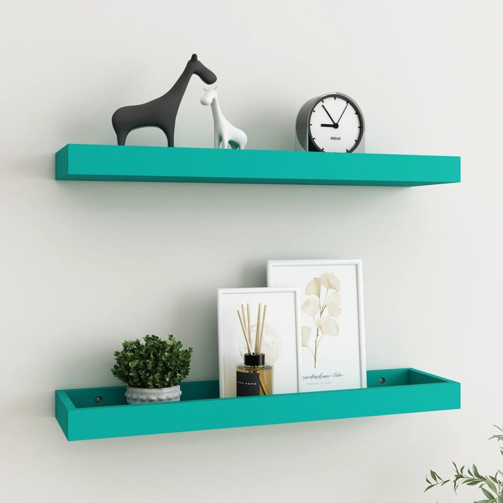 Svævehylder 2 stk. 60x15x4 cm MDF blå