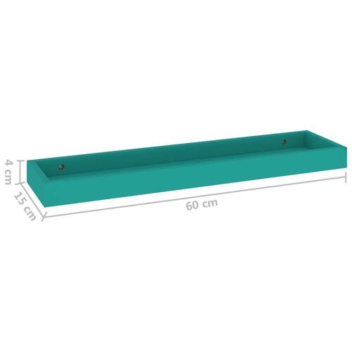 Svævehylder 2 stk. 60x15x4 cm MDF blå