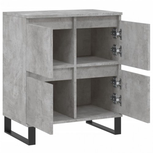 Skænk 60×35×70 cm i konstrueret træ - betongrå med jernben