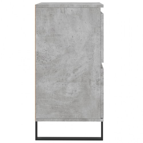 Skænk 60×35×70 cm i konstrueret træ - betongrå med jernben