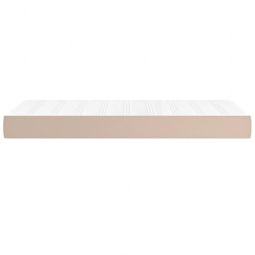 Springmadras med pocketfjedre - medium 80×200×20 cm, kunstlæder cappuccino