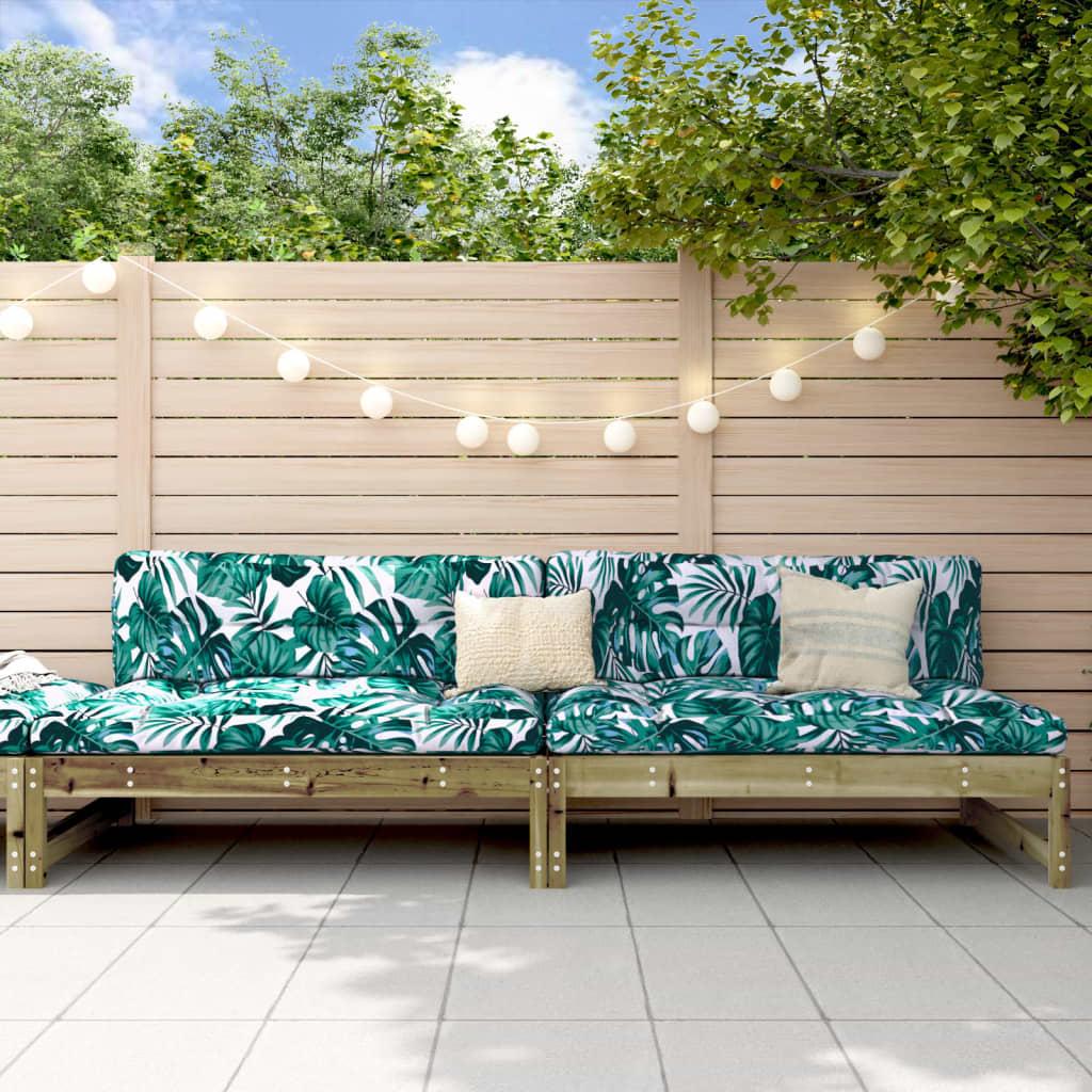 Midtermoduler Til Havesofa 2 Stk. 120x80 Cm Imprægneret Fyr