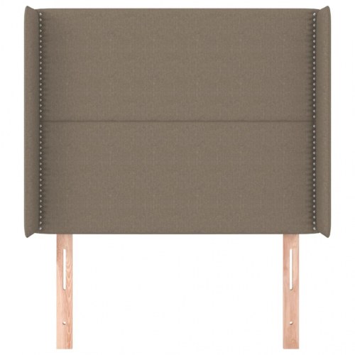 Sengegavl med kanter 83x16x118/128 cm stof gråbrun
