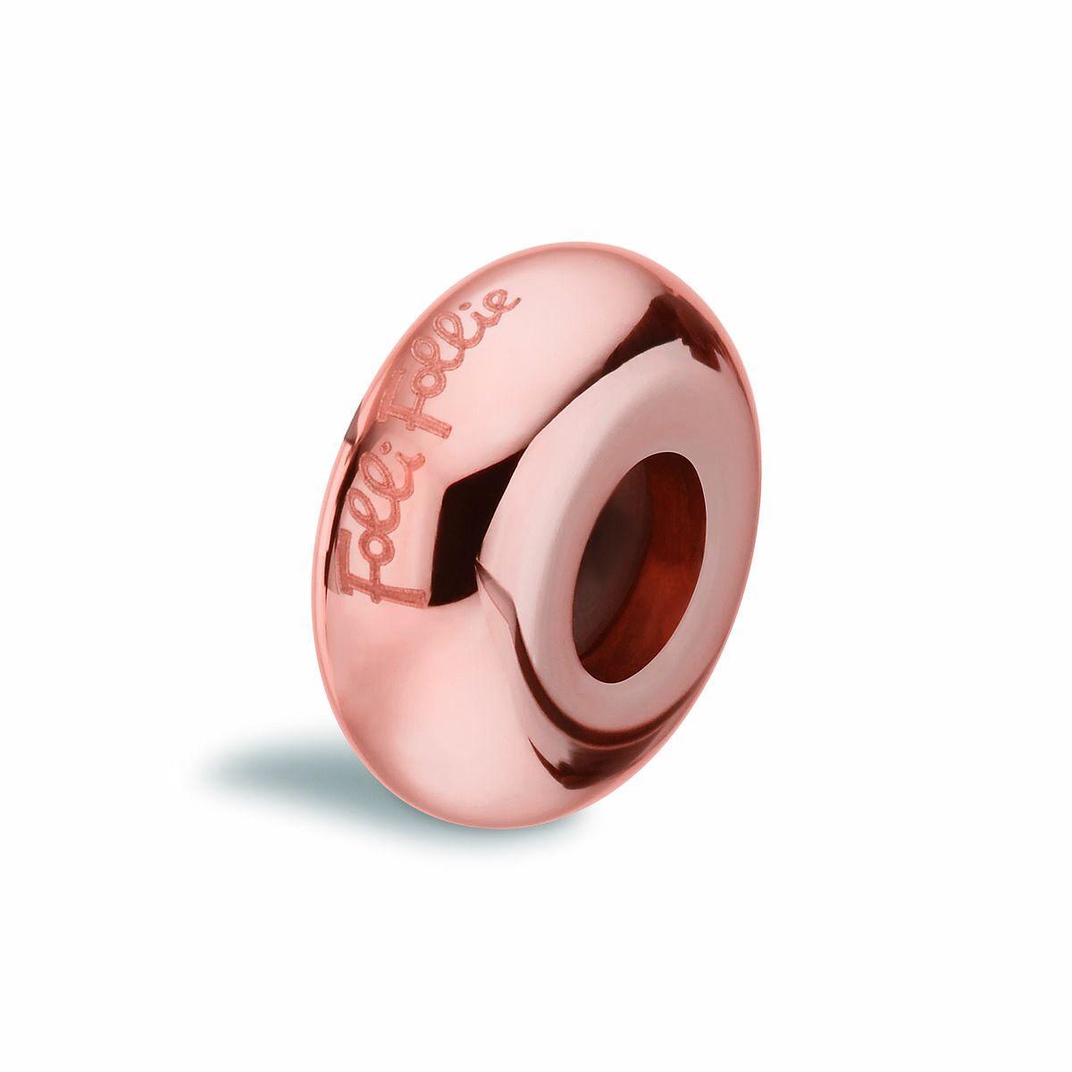 Charm-perle i sterling sølv, gylden - 1 cm