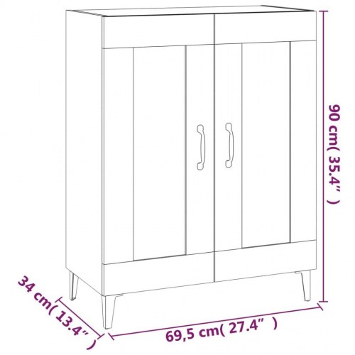 Skænk med 2 døre 69,5 x 34 x 90 cm - hvid