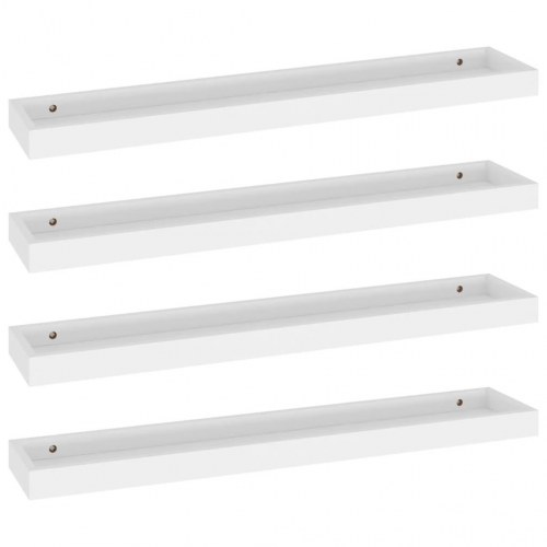 Svævehylder 4 stk. 80x15x4 cm MDF hvid