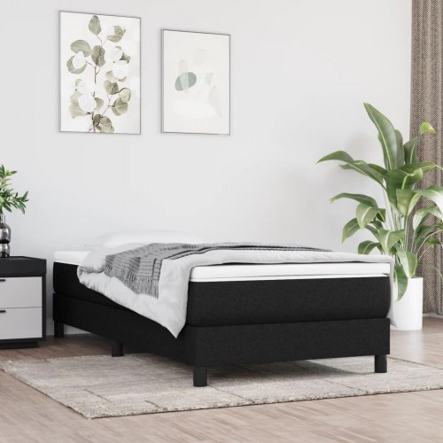 Springmadras med pocketfjedre - medium 90×190×20 cm, sort stof