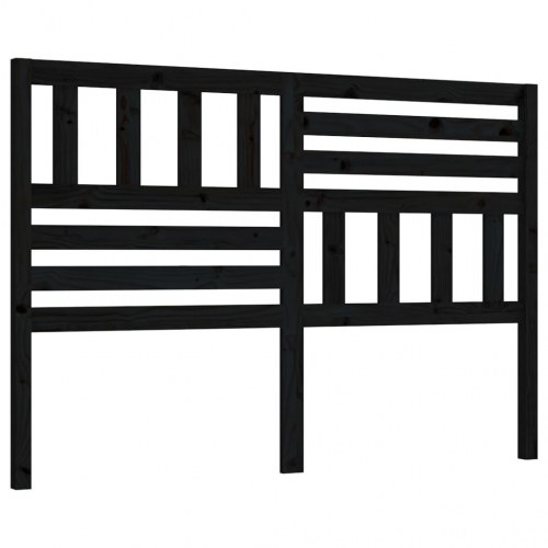 Sengegavl 126 x 4 x 100 cm i massivt fyrretræ - sort