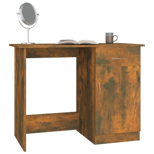 Skrivebord 100×50×76 cm i konstrueret træ - røget egetræsfarve