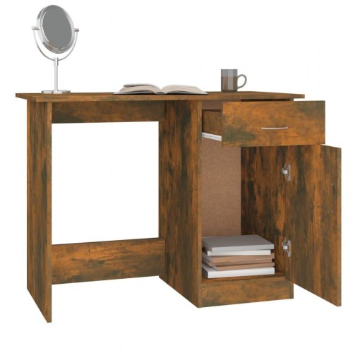 Skrivebord 100×50×76 cm i konstrueret træ - røget egetræsfarve