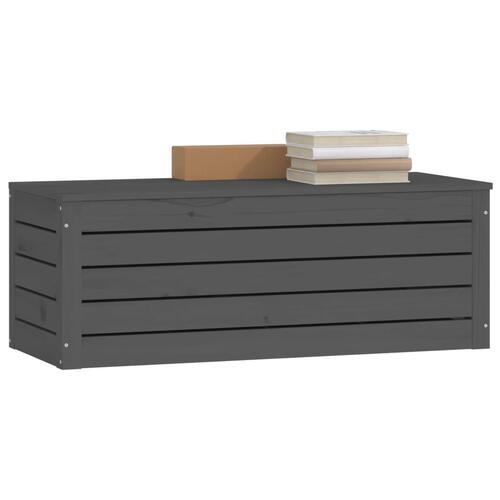 Opbevaringskasse 89x36,5x33 cm massivt fyrretræ grå