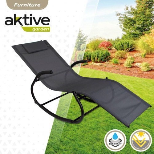 Solstol Aktive - Ležalnik, 172 × 75 × 53 cm, sort