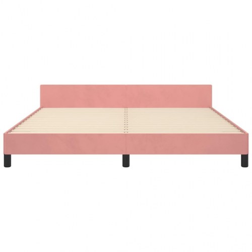 Sengeramme med sengegavl 160×200 cm - fløjl, pink