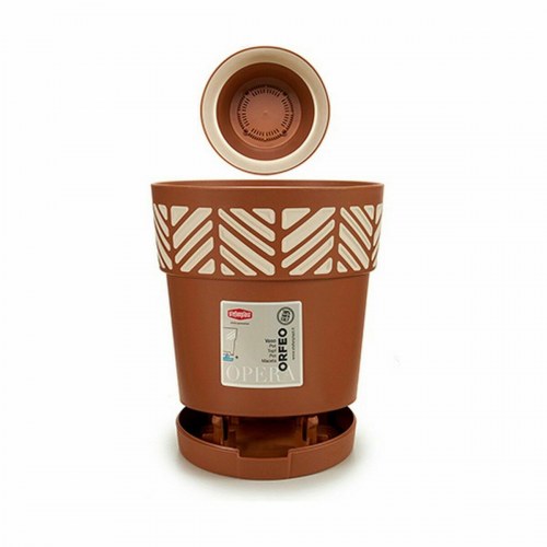 Stefanplast Orfeo selvvandende krukke - terrakotta/plast, 15 × 15 × 15 cm (12 stk.)