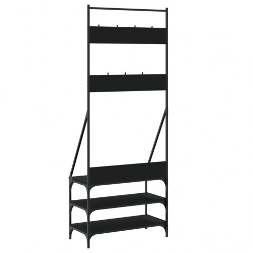 Tøjstativ med skoopbevaring 72x34x184 cm sort
