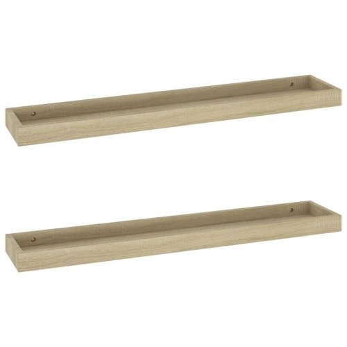 Svævehylder 2 stk. 80x15x4 cm MDF egetræsfarvet