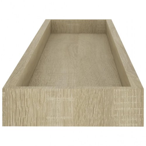 Svævehylder 2 stk. 80x15x4 cm MDF egetræsfarvet