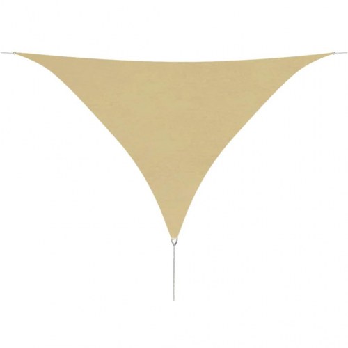 Solsejl i oxfordstof - trekant 5 × 5 × 5 m, beige