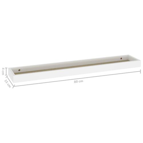 Svævehylder 2 stk. 80x15x4 cm MDF egetræsfarvet og hvid