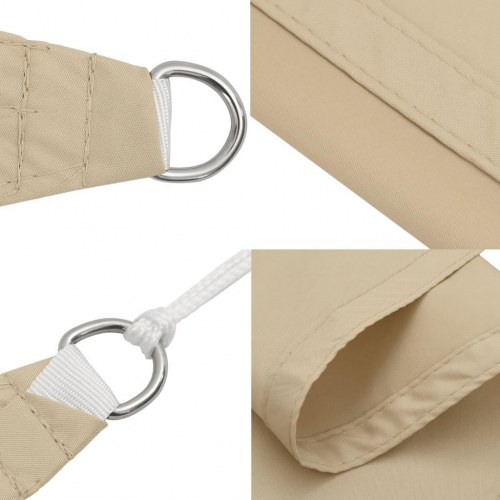 Solsejl i oxfordstof - trekant 5 × 5 × 5 m, beige