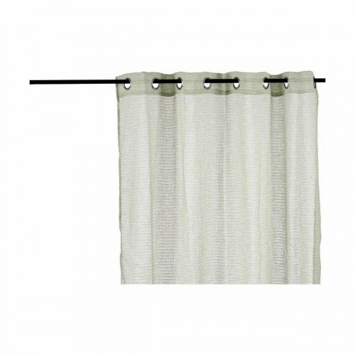 Gardin med metalringe grøn 140 × 260 cm - 6 stk.