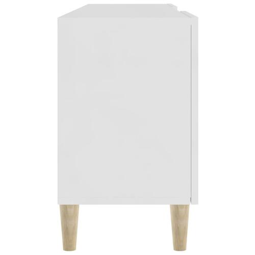 Tv-bord 150x30x50 cm konstrueret træ hvid højglans