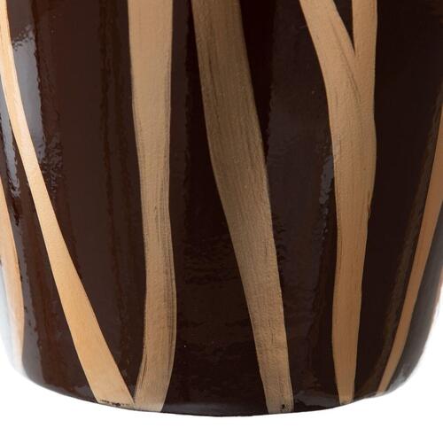 Vase 21 x 21 x 58,5 cm Zebra Keramik Gylden Brun