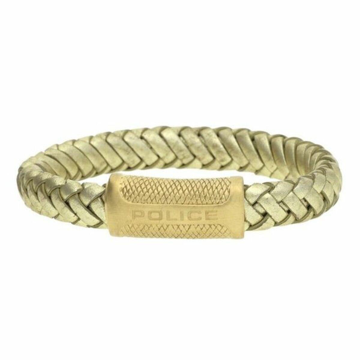 Armbånd herre Police - læder, gylden, 22 cm