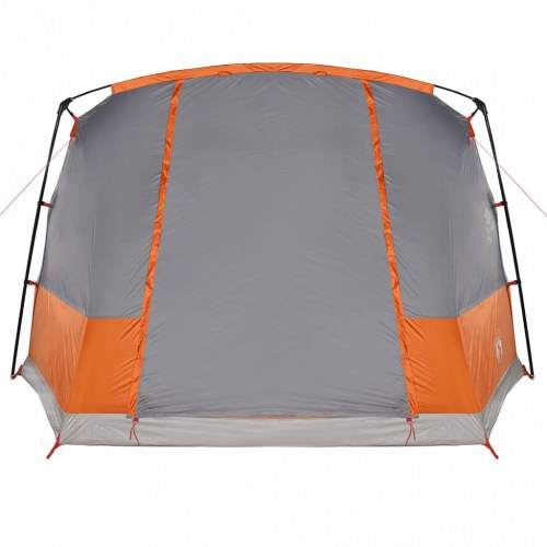 4-personers campingtelt vandafvisende grå og orange