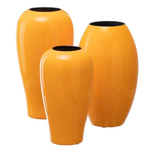 Vase Keramik 18 x 18 x 32 cm Gul